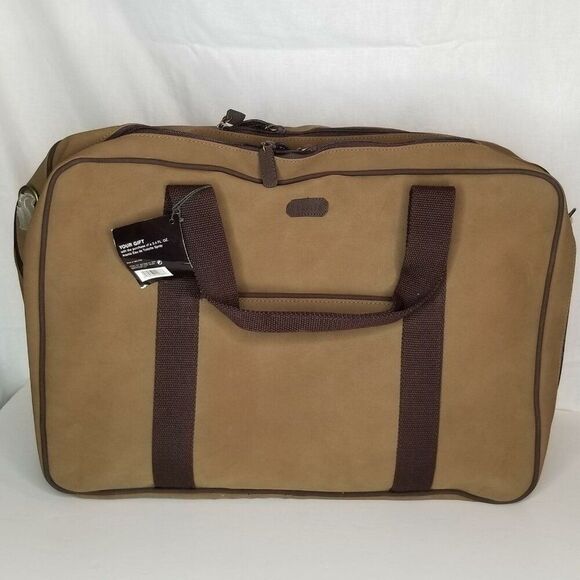 Aramis Jet Setter Large Overnight Luggage Bag Brown Promo 19" New - Picture 7 of 12